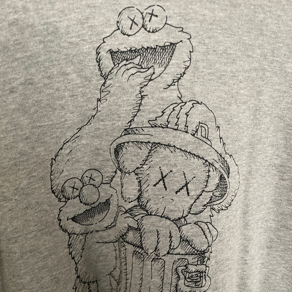 RARE Uniqlo X Kaws X Sesame Street - Gray Sweatshirt - Size M